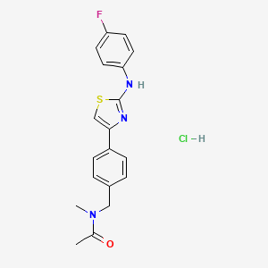 molecular formula C19H19ClFN3OS B13497758 N-[(4-{2-[(4-fluorophenyl)amino]-1,3-thiazol-4-yl}phenyl)methyl]-N-methylacetamide hydrochloride 