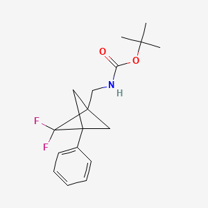 molecular formula C17H21F2NO2 B13497773 tert-butyl N-({2,2-difluoro-3-phenylbicyclo[1.1.1]pentan-1-yl}methyl)carbamate 