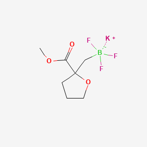 molecular formula C7H11BF3KO3 B13497810 Potassium trifluoro((2-(methoxycarbonyl)tetrahydrofuran-2-yl)methyl)borate 