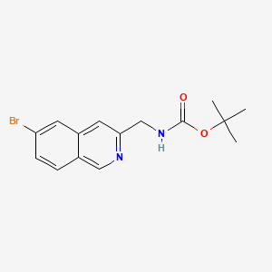 molecular formula C15H17BrN2O2 B13497831 tert-butyl N-[(6-bromoisoquinolin-3-yl)methyl]carbamate 