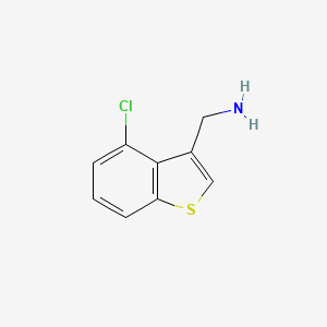 molecular formula C9H8ClNS B13497836 (4-Chlorobenzo[b]thiophen-3-yl)methanamine 