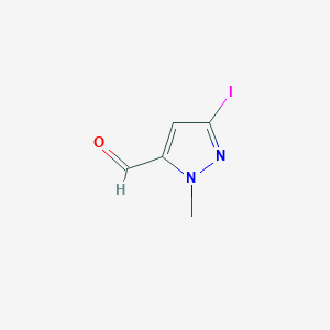 molecular formula C5H5IN2O B13497901 3-Iodo-1-methylpyrazole-5-carbaldehyde 