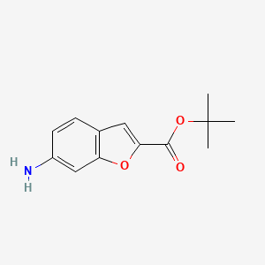 molecular formula C13H15NO3 B13497922 tert-Butyl 6-aminobenzofuran-2-carboxylate 