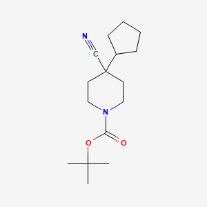 molecular formula C16H26N2O2 B13498002 Tert-butyl 4-cyano-4-cyclopentylpiperidine-1-carboxylate 