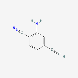 molecular formula C9H6N2 B13498090 2-Amino-4-ethynylbenzonitrile 