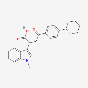 4-(4-Cyclohexylphenyl)-2-(1-methylindol-3-yl)-4-oxobutanoic acid