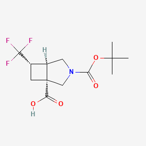 molecular formula C13H18F3NO4 B13498201 rac-(1R,5R,6S)-3-[(tert-butoxy)carbonyl]-6-(trifluoromethyl)-3-azabicyclo[3.2.0]heptane-1-carboxylic acid 