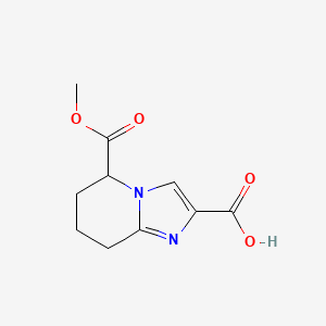 molecular formula C10H12N2O4 B13498234 5-(methoxycarbonyl)-5H,6H,7H,8H-imidazo[1,2-a]pyridine-2-carboxylic acid 