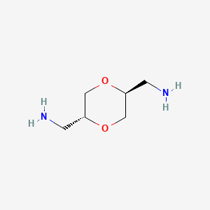molecular formula C6H14N2O2 B13498263 rel-((2R,5S)-1,4-Dioxane-2,5-diyl)dimethanamine 