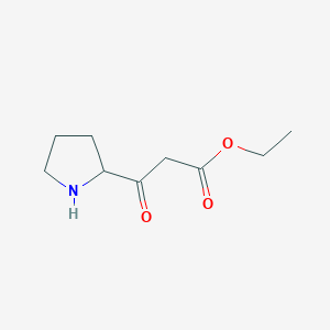 molecular formula C9H15NO3 B13498277 Ethyl 3-oxo-3-(pyrrolidin-2-yl)propanoate 