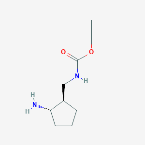 molecular formula C11H22N2O2 B13498280 tert-butyl N-{[(1R,2S)-2-aminocyclopentyl]methyl}carbamate 