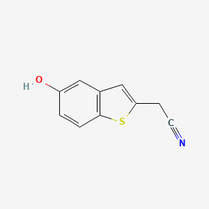 molecular formula C10H7NOS B13498348 2-(5-Hydroxy-1-benzothiophen-2-yl)acetonitrile 