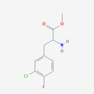 molecular formula C10H11ClFNO2 B13498357 Methyl 2-amino-3-(3-chloro-4-fluorophenyl)propanoate 