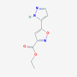 molecular formula C9H9N3O3 B1349841 Ethyl 5-(1H-Pyrazol-3-Yl)Isoxazole-3-Carboxylate CAS No. 264226-03-1
