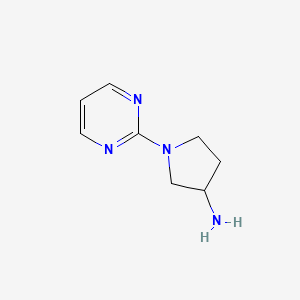 molecular formula C8H12N4 B13498423 1-(Pyrimidin-2-yl)pyrrolidin-3-amine 