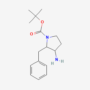 molecular formula C16H24N2O2 B13498466 tert-butyl 3-amino-2-benzylpyrrolidine-1-carboxylate, Mixture of diastereomers 