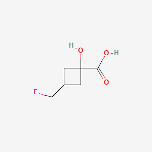 molecular formula C6H9FO3 B13498470 3-(Fluoromethyl)-1-hydroxycyclobutane-1-carboxylic acid 