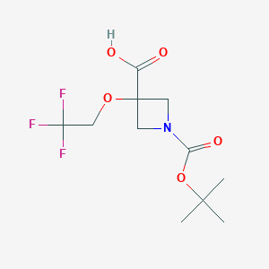 molecular formula C11H16F3NO5 B13498526 1-[(Tert-butoxy)carbonyl]-3-(2,2,2-trifluoroethoxy)azetidine-3-carboxylic acid 