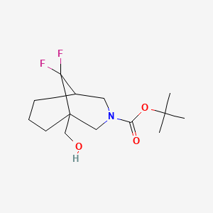 molecular formula C14H23F2NO3 B13498542 Tert-butyl 9,9-difluoro-1-(hydroxymethyl)-3-azabicyclo[3.3.1]nonane-3-carboxylate 