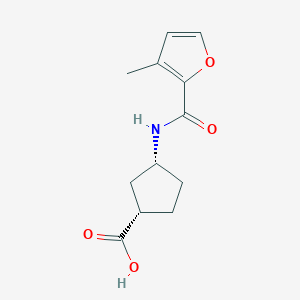 molecular formula C12H15NO4 B13498578 rac-(1R,3S)-3-(3-methylfuran-2-amido)cyclopentane-1-carboxylic acid, cis 