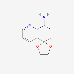 molecular formula C11H14N2O2 B13498610 7',8'-dihydro-6'H-spiro[1,3-dioxolane-2,5'-quinolin]-8'-amine 