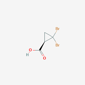 molecular formula C4H4Br2O2 B13498621 (1R)-2,2-Dibromocyclopropane-1-carboxylic acid 