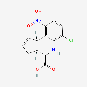 molecular formula C13H11ClN2O4 B13498664 rac-(3aR,4S,9bS)-6-chloro-9-nitro-3H,3aH,4H,5H,9bH-cyclopenta[c]quinoline-4-carboxylic acid 