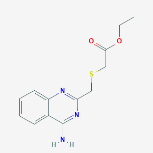 molecular formula C13H15N3O2S B13498675 Ethyl 2-(((4-aminoquinazolin-2-yl)methyl)thio)acetate 