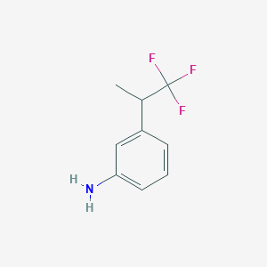 molecular formula C9H10F3N B13498731 3-(1,1,1-Trifluoropropan-2-yl)aniline 
