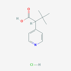 molecular formula C11H16ClNO2 B13498761 3,3-Dimethyl-2-(pyridin-4-yl)butanoic acid hydrochloride 
