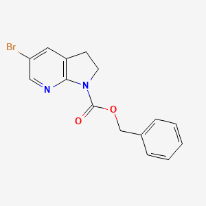 molecular formula C15H13BrN2O2 B13498777 Benzyl 5-bromo-2,3-dihydro-1H-pyrrolo[2,3-b]pyridine-1-carboxylate 