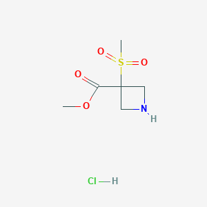 molecular formula C6H12ClNO4S B13498808 Methyl 3-methanesulfonylazetidine-3-carboxylate hydrochloride 