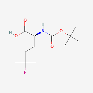 molecular formula C12H22FNO4 B13498816 (2S)-2-{[(tert-butoxy)carbonyl]amino}-5-fluoro-5-methylhexanoicacid 