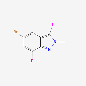 molecular formula C8H5BrFIN2 B13498852 5-bromo-7-fluoro-3-iodo-2-methyl-2H-indazole 