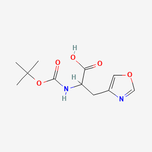 molecular formula C11H16N2O5 B13498872 2-{[(Tert-butoxy)carbonyl]amino}-3-(1,3-oxazol-4-yl)propanoic acid 