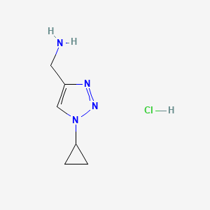 molecular formula C6H11ClN4 B13498884 1-(1-cyclopropyl-1H-1,2,3-triazol-4-yl)methanamine hydrochloride 