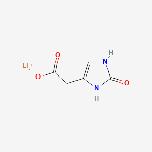 molecular formula C5H5LiN2O3 B13498886 lithium(1+) 2-(2-oxo-2,3-dihydro-1H-imidazol-4-yl)acetate 