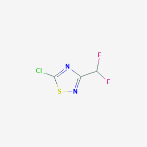 molecular formula C3HClF2N2S B13498897 5-Chloro-3-(difluoromethyl)-1,2,4-thiadiazole 