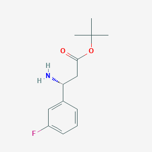 molecular formula C13H18FNO2 B13499012 Tert-butyl (3R)-3-amino-3-(3-fluorophenyl)propanoate 