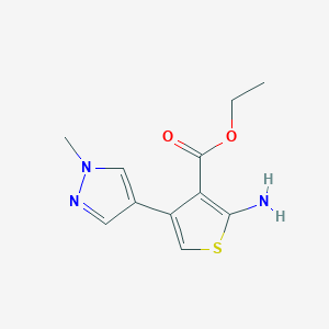 molecular formula C11H13N3O2S B13499025 ethyl 2-amino-4-(1-methyl-1H-pyrazol-4-yl)thiophene-3-carboxylate 