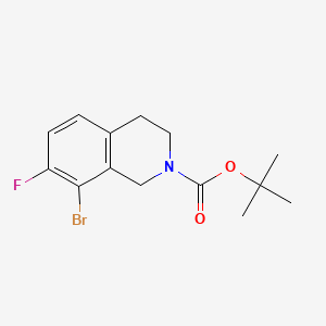 molecular formula C14H17BrFNO2 B13499031 tert-Butyl 8-bromo-7-fluoro-3,4-dihydroisoquinoline-2(1H)-carboxylate 