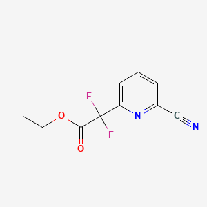 molecular formula C10H8F2N2O2 B13499154 Ethyl 2-(6-cyanopyridin-2-yl)-2,2-difluoroacetate 