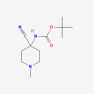 molecular formula C12H21N3O2 B13499183 Tert-butyl (4-cyano-1-methylpiperidin-4-yl)carbamate 