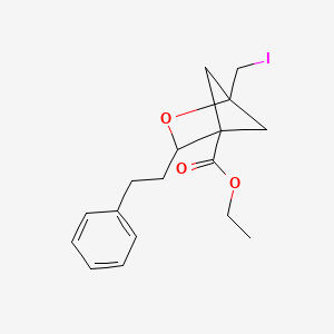 molecular formula C17H21IO3 B13499217 Ethyl 1-(iodomethyl)-3-(2-phenylethyl)-2-oxabicyclo[2.1.1]hexane-4-carboxylate 