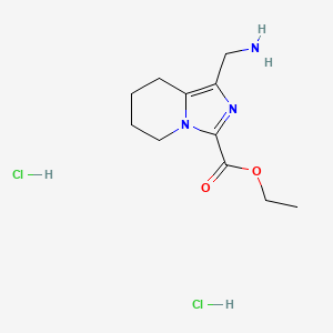 molecular formula C11H19Cl2N3O2 B13499300 ethyl 1-(aminomethyl)-5H,6H,7H,8H-imidazo[1,5-a]pyridine-3-carboxylate dihydrochloride 