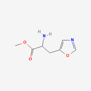 molecular formula C7H10N2O3 B13499598 Methyl 2-amino-3-(oxazol-5-yl)propanoate 