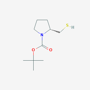 molecular formula C10H19NO2S B13499629 tert-butyl (2R)-2-(sulfanylmethyl)pyrrolidine-1-carboxylate 