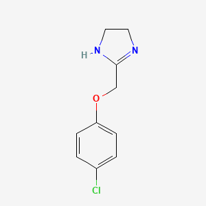 molecular formula C10H11ClN2O B13499641 2-[(4-chlorophenoxy)methyl]-4,5-dihydro-1H-imidazole 
