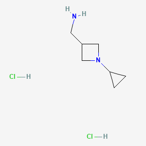 molecular formula C7H16Cl2N2 B13499671 1-(1-Cyclopropylazetidin-3-yl)methanamine dihydrochloride 