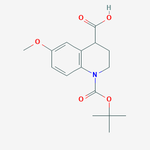 molecular formula C16H21NO5 B13499743 1-[(Tert-butoxy)carbonyl]-6-methoxy-1,2,3,4-tetrahydroquinoline-4-carboxylic acid 